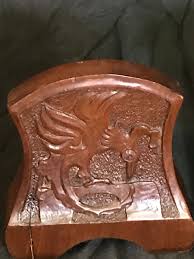 Antique Wooden Hand Carved Griffin Phoenix Bird Bookends | eBay