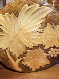 Hand Carved Wood Plate Grape Boho Tropical Natural | eBay