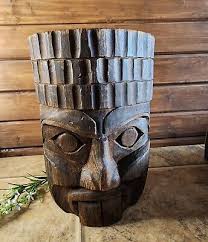 Vintage Carved Unique Wood Mask | eBay
