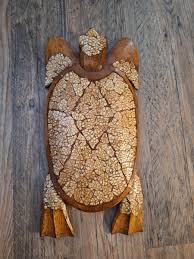 Handcrafted Wooden Sea Turtle Wall Decoration Homemade 20x10 | eBay