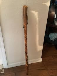 Hand carved wood pretzel cane/walking stick 36.5” | eBay