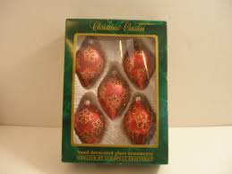 Christmas Classics Elegant Glass Set Of 5 tear drop ...