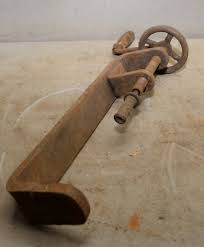 Rare antique hand crank drill press collectible early boring drilling tool D1 | eBay