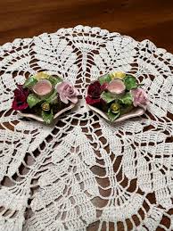 Candlestick Holders With Pink, Yellow,and Magenta Colored Flowers . - Etsy