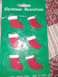 Vintage miniature flocked Christmas stocking | Mercari