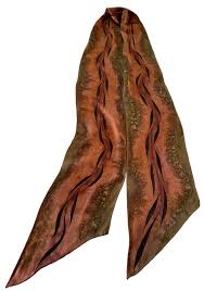 Brown Silk Scarf, Hand Painted Brown Silk Scarf, Brown Scarf, Hand Painted Scarf, Copper Brown Silk Scarf, Brown Skinny Scarf, Gift for Her - Etsy