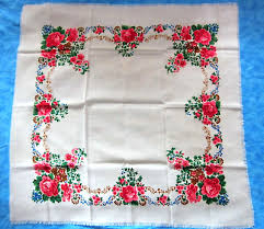 Vintage Ukrainian Wool Floral Shaw Scarf Traditional ...