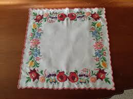 Vintage Kalocsai Embroidery Centerpiece: Hungarian Folk Art ...