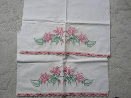 Vintage Pillow Cases - Standard Set - Embroidered - 1973 ...