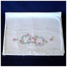 Floral Embroidered Pillowcases Tubing to Finish. For Sale at ...