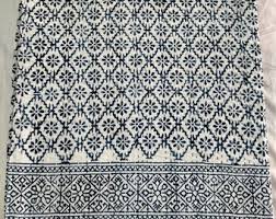 Kantha Quilt Blue Ikat Print Indian Kantha Quilt Hippie ...