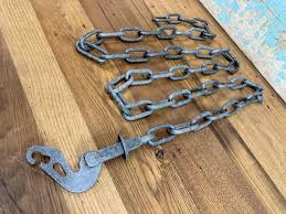Vintage Long Heavy Duty Chain With Hook 99" Industrial Farm Hardware - Etsy
