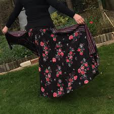 Black Red Rose Tropical Pineapple Maxi Skirt: Full Length ...