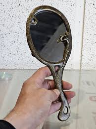 Art Nouveau Brass Hand Mirror, Made in Italy Art Nouveau Hand Facing Mirror. - Etsy Denmark