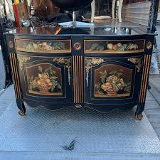 SOLD-Vintage wood/marble top hand painted cabinet-Painted Treasures Stein World Furniture -52”wide-19.5”deep-34”height #vintage#wood#marble#handpainted#cabinet#sideboard#eclectic#fruit#decor#decorate#design#designer#style#livingroom#bedroom#bar#office ...