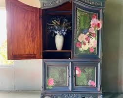 Custom Order Option: Vintage Hand-painted French Style Armoire Cabinet - Etsy