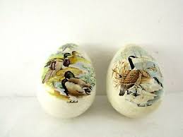 LOT OF TWO PORCELAIN EGGS WITH GEESE and DUCKS SCENE SIGNED | eBay