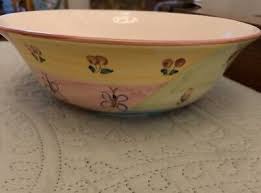Portuguese Hand Made And Painted Ceramic Serving Bowl w/ Wonderful Pastel Colors | eBay