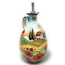 Italian Ceramic Art Pottery Oil Dispenser Cruet Pattern Landscaper Poppies Tuscan Hand Painted Made in ITALY - Etsy Canada