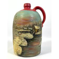 Sold at Auction: SENIC WITH LIGHTHOUSE HAND PAINTED CROCK. SIGNED.