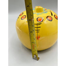 Apple Money Bank Yellow Orange Turquoise Handmade Ceramic ...