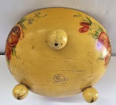 Vtg Hand Painted Robinhood Ware Wooden Fruit Bowl W/Ball ...