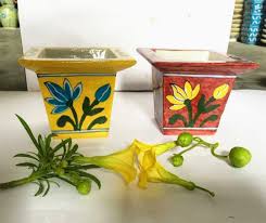 Hand-painted Ceramic Tabletop Planter: Handmade Pottery, 5 ...