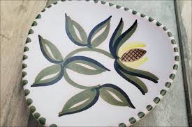 Vintage Hand Painted Triangular Plate/artisan Handmade Pottery-ceramic/circa 1960s/made in Norway/folk Art/rustic-country Home-cabin Decor - Etsy