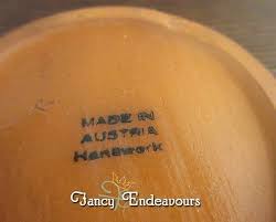 Austria Handwork Sgraffito Redware Pottery Butter Pat ...