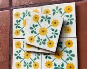 12 Mexican Talavera Tiles. Hand Made-hand Painted 4 "x 4 ...