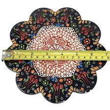 Hand-Painted Ceramic Floral Trivet 7 Inch Vibrant Scalloped ...