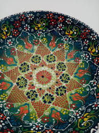 10" Green Ceramic Bowl, Traditional Turkish Bowl, Large ...