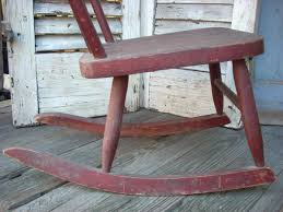 Antique Primitive Pennsylvania Child's Rocker Chair Red Oxblood Paint | eBay