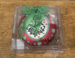 Our First Christmas Blown Glass Ornament Lisa Frost SILVESTRI Approximately 4" | eBay