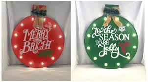2 Christmas Holiday Large 12x14 Round ORNAMENT with Lights Wall Hanging | eBay