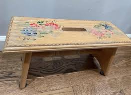 Cute Wood Floral Foot Step Stool kitchen bathroom Sink child ...