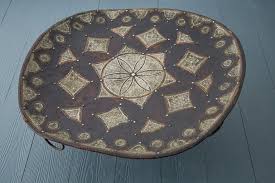 Touareg High Footed Cedar Dish Inlaid with Hand Patterned Silver Relief 19th C For Sale at 1stDibs