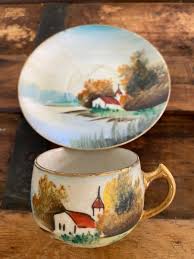 2 ANTIQUE JAPANESE HAND PAINTED DEMITASSE CUPS, RARE | eBay