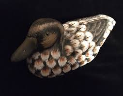 Beautifully Hand Painted Stone Mallard Duck Hand Gorgeous | eBay