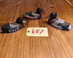 Lot of 3 Beautiful Painted Duck Decoy Miniatures Approx 6 ...