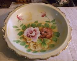 Vintage Porcelin Serving Bowl With Floral Print and ...