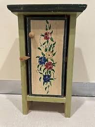 vtg mini handpainted wood cabinate shabby chic cottage core Doll House Furniture | eBay