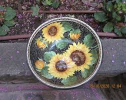 Tuscan Ceramic Bowl Handmade, Hand Painted With Sunflowers ...