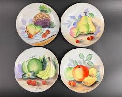 Set of 4 Mid-century Wall Plates, Vintage Hand Painted Still ...