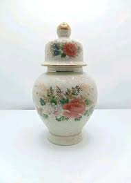 Vintage Satsuma Style, Japanese Ginger Jar Floral Design With Crackle Glaze 6.5" | eBay