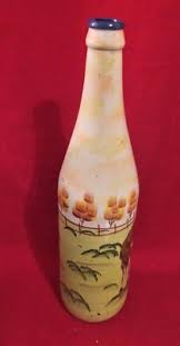 Hand Painted Wine Bottle Cow Barn Farm 11 1/2" Home Decor | eBay