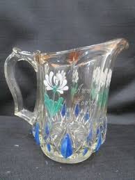 EAPG U. S. Glass - Dunmoyle Pattern - Sugar & Creamer - Painted, 1925 | eBay