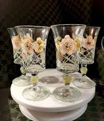 5pcs - Lovely Set "4 Goblet Glasses & 1 Large Pitcher Tracy Porter Evelyn Floral | eBay