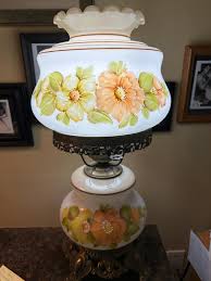 Lovely Vintage Gone With the Wind Lamp ~ Hand Painted Green ...