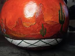 Handcrafted Hand-painted Wooden Bowl With Desert Theme | eBay